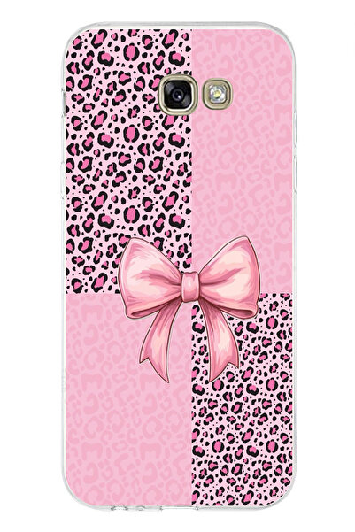 TechTree Samsung Galaxy A7 2017 Compatible Pink Leopard Pattern and Ribbon Pr...