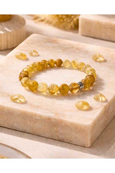 SUFİ TESBİH VE ESANS Natural Citrine Stone Bracelet |   Handmade |   Unisex