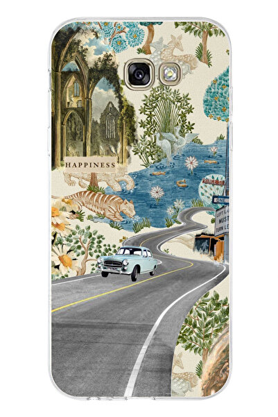 TechTree Samsung Galaxy A7 2017 Compatible Green Artistic Road Flowers Printe...