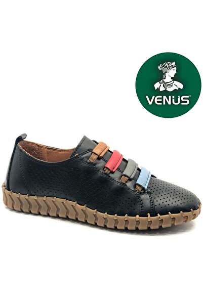 Venüs Viyee Genuine Leather Orthopedic Women's Casual Shoes Black
