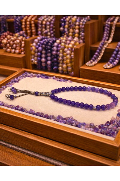 SUFİ TESBİH VE ESANS سبحة من حجر الجمشت الطبيعي - مصنوعة يدويًا، أنيقة وذات ق...