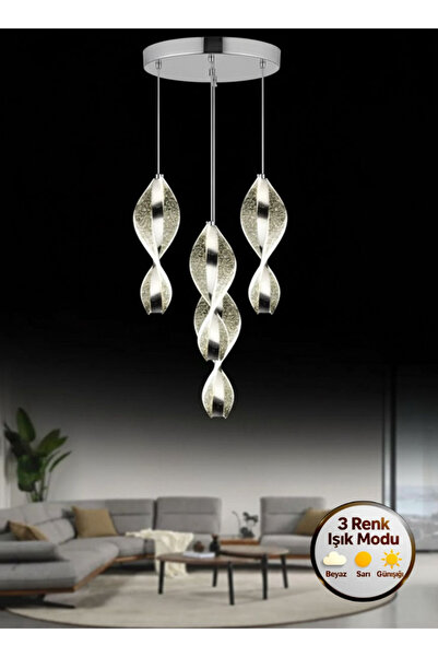 Litra Lighting Nuvola Model 4'lü Gümüş 3 Renk Modu Modern Ledli Salon Mutfak ...
