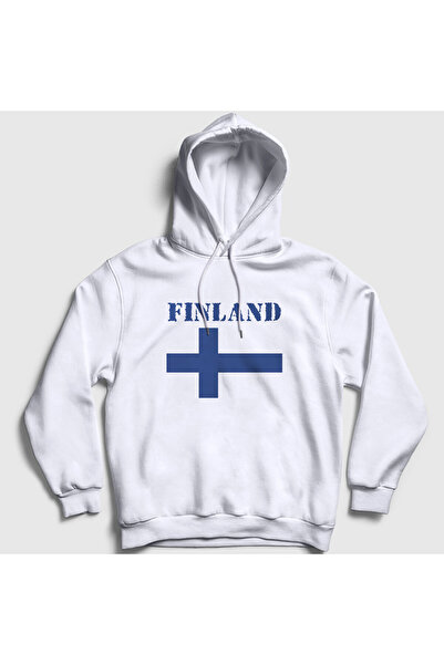 Presmono Steagul alb unisex Finlanda Finlanda cu glugă Swea tricou 586673tt