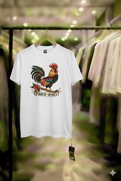 playwear PROUD SPIRIT (Tricou negru din bumbac pieptănat, cu mânecă scurtă, d...