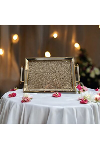 Kosova Lüks Simli Tepsi 50 x 31 cm