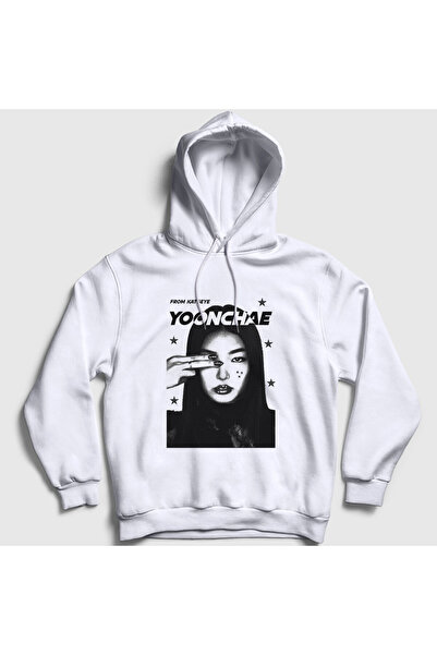 Presmono Unisex White Yoonchae K Pop Katseye Hooded Sweatshirt 590261Tt