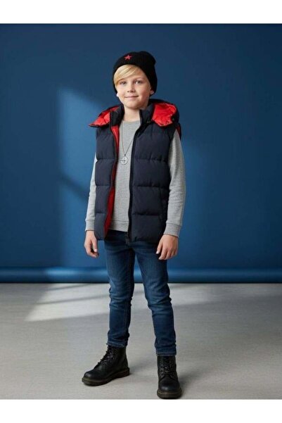 Zekids Boy's Hooded Puffer Vest