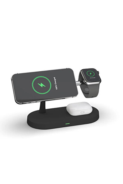 OEM Stație de încărcare wireless, 3 în 1, 15W, MagSafe, compatibilă cu iPhone...