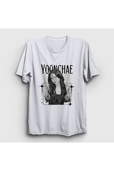 Presmono Unisex Λευκό μπλουζάκι Yoonchae V2 K Pop Katseye 590277tt