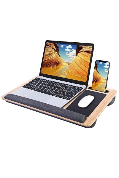 Onuvio Laptop Bed Desk 55x34 cm with Mouse Pad, Forearm Support, Double Vent ...