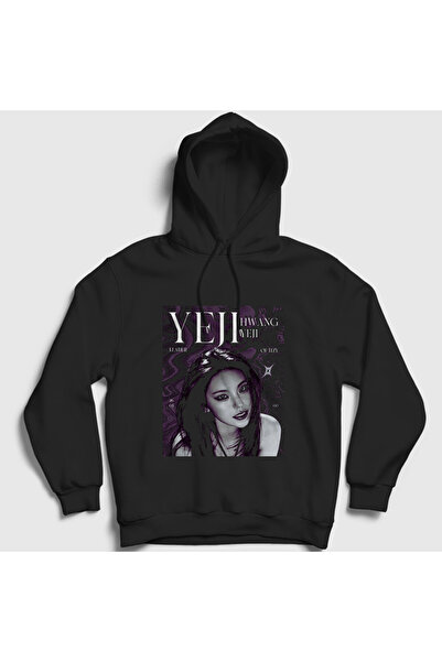 Presmono Unisex Μαύρο φούτερ Hwang Yeji K Pop Itzy με κουκούλα 587557tt
