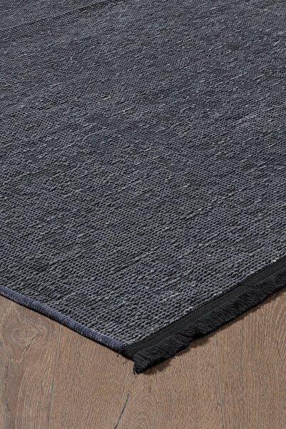 CANOO HALI HOME ANTRASİT Şönil Kilim Makinede Yıkanabilir Kaymaz Taban Halı Y...