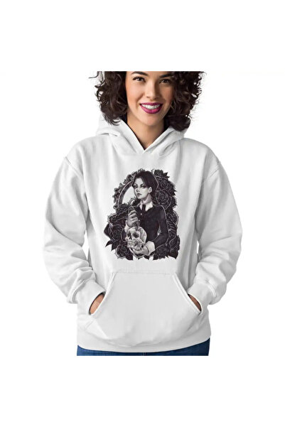 OEM Women's Sweatshirt The Addams Family Wednesday Skull Knife Shakespeare Ho...