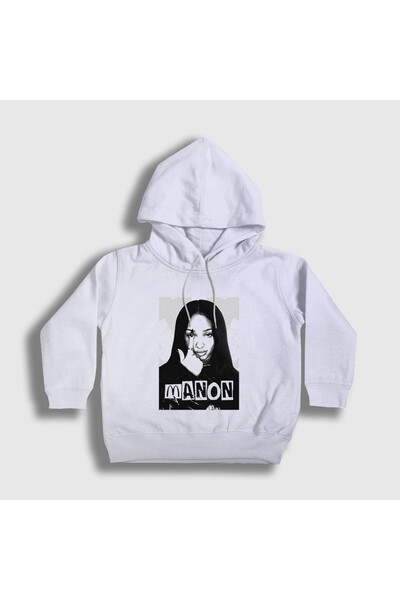 Presmono Unisex Children's White Manon K Pop Katseye Hooded Sweatshirt 588599Tt
