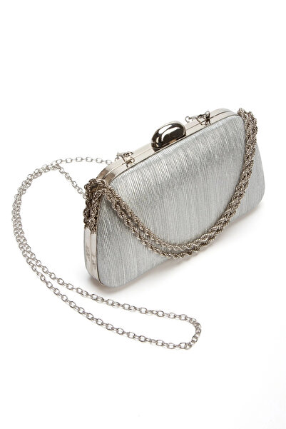 Miss Mitto Women's Silver Waterway Evening Dress Portfolio Chain Strap Evenin...