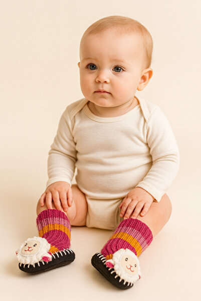 SOXO Botoșei Tricotați Antiderapanți cu Oiță -