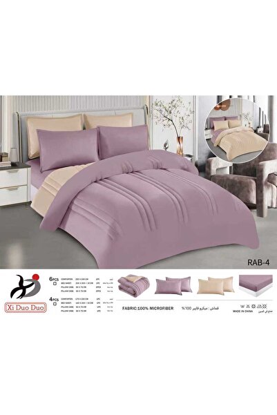 Xido Plain hotel-style winter velvet double bed sheet set - 6-piece double be...