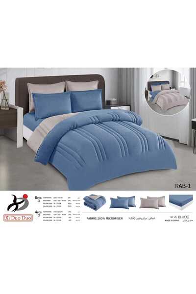 Xido Plain hotel-style winter velvet double bed sheet set - 6-piece double be...