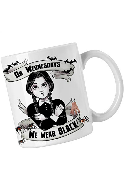 OEM The Addams Family Mug Wednesday Wear Black Horror Halloween
