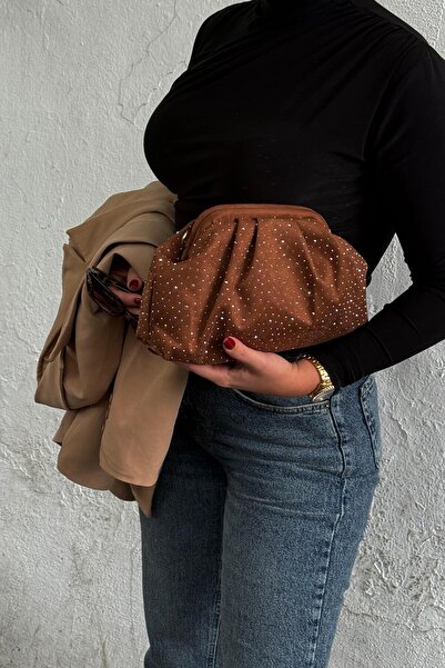 Store Sofya Kadife Taşlı Kadın Portföy- Askılı Çanta