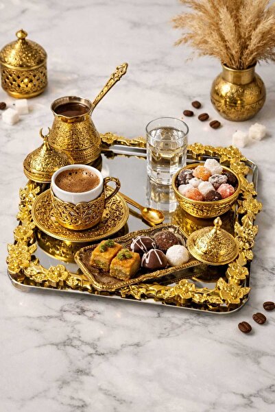 defnem home Kare Gümüş Gülbahar Tepsi, Sunum Tepsisi, 1 Adet Tepsi