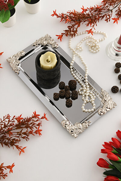 AKSESUAR EVRENİ Molisi Silver Silver Ornament Detailed Boat-Shaped Coffee Pre...