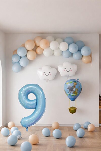 Patladı Gitti 9 Year Old Blue Sky Birthday Concept