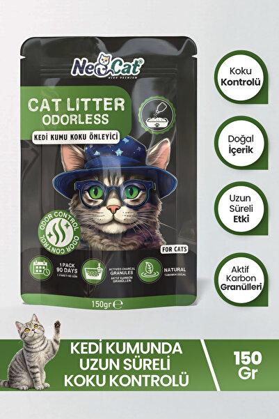 NEOCAT Kedi Kumu Koku Giderici, Aktif Karbon, Koku kontrolü, Kokusuz kedi kum...