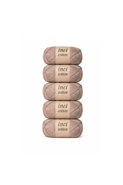 inci cotton Bej Koton 5'li Pamuk Örgü İpi İpliği Amigurumi, Battaniye, Çanta,...