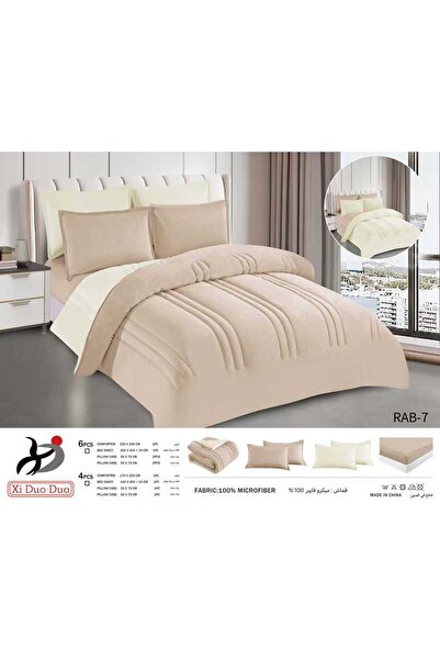 Xido Plain hotel-style winter velvet double bed sheet set - 6-piece double be...