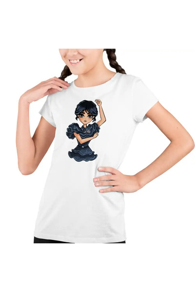 OEM Παιδικό Κοριτσίστικο T-shirt The Addams Family Wednesday Dance Horror Hal...