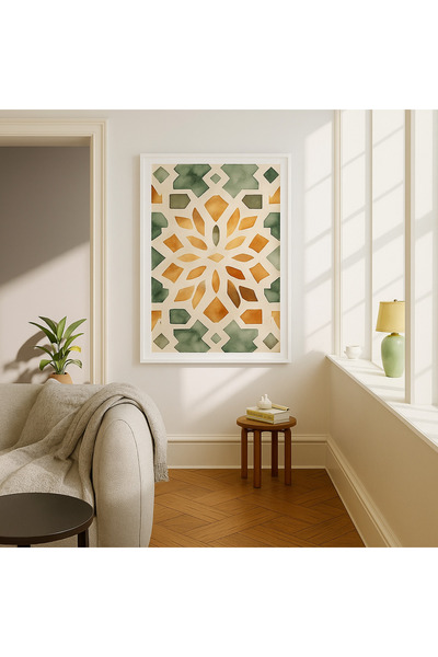 NT Handmade Laminated Framed Pvc Protected Uv Color Motif Print Wall Painting...