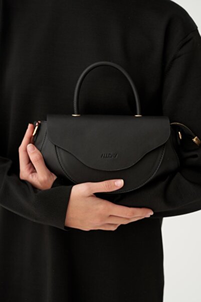 ALLDAY Faux Leather Hand and Shoulder Bag with Snap Fasteners