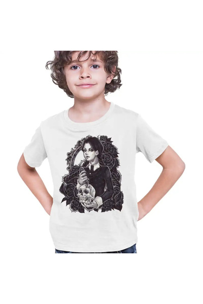 OEM Tricou Copii Baieti Familia Addams Wednesday Craniu Cutit Shakespeare Horror