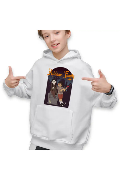 OEM Sweatshirt Kids Boys The Addams Family Wednesday Horror Cemetery Hallowee...