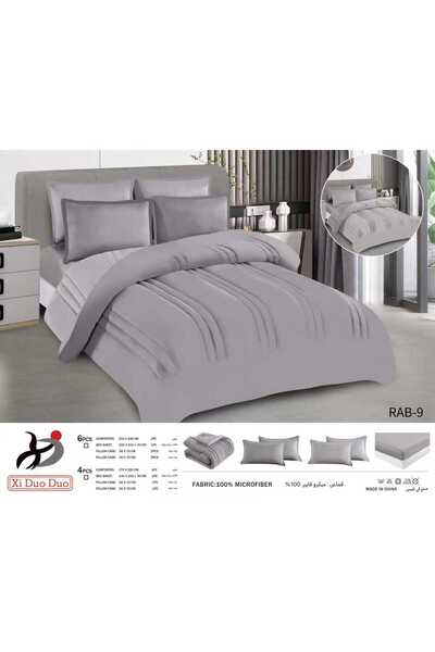 Xido Plain hotel-style winter velvet double bed sheet set - 6-piece double be...