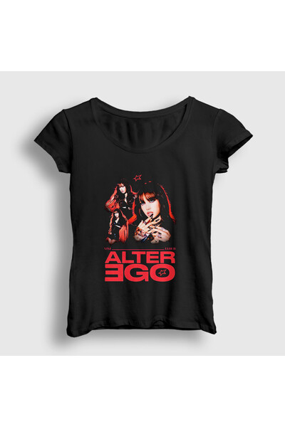 Presmono Femei Negru Lisa Alter Ego Blackpink tricou 588143tt