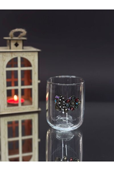 KirLiNova كوب زجاجي بتفاصيل حجر الكريستال مع شكل طائر الطاووس