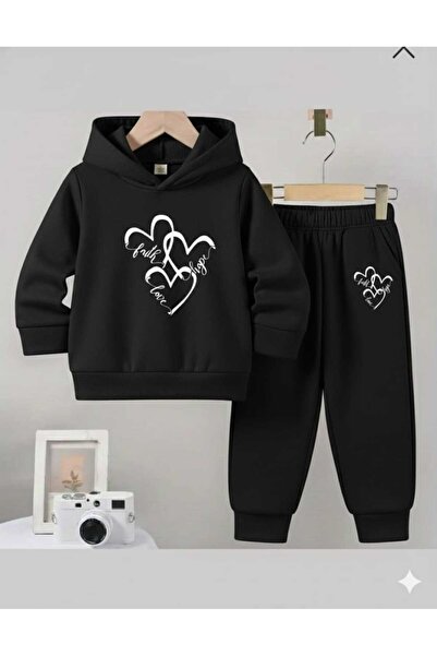 Nice Clothes Set trening pentru copii cu glugă UNISEX PRINT CU 3 INIMI