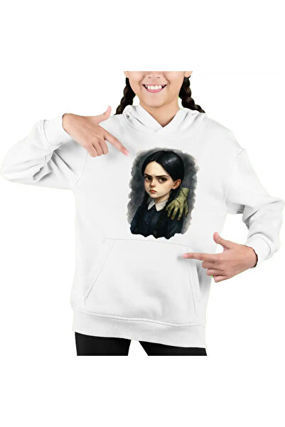 OEM Sweatshirt Kids Girls The Addams Family Wednesday Hand Halloween Hand Hor...