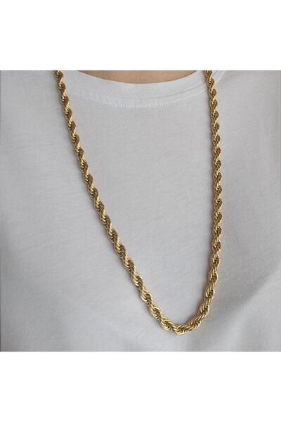 LENTE AKSESUAR Thick Twist Chain Necklace (60 cm) - Nostalgic Women's Necklace