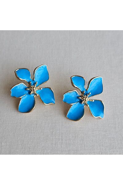 Neesa زهرة نموذج الأقراط الزرقاء