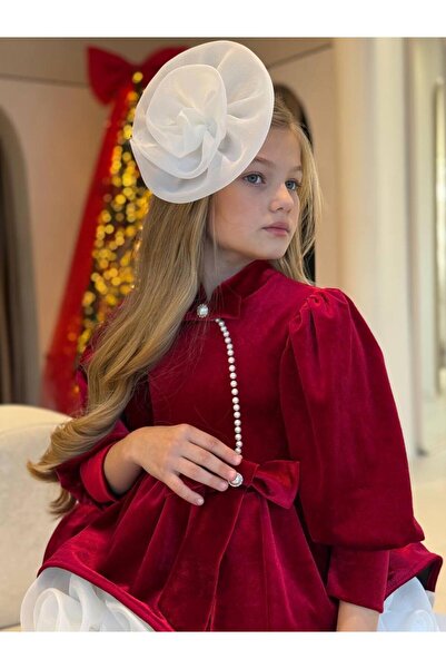 Mc Minicool Kadife Güllü Bebek ve Çocuk Elbise +Toka