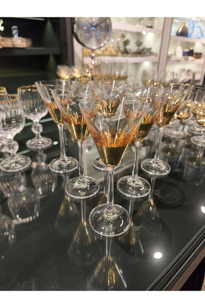 P&ORA PREMIUM KITCHEN PRODUCTS Crystal Dip Gold 90 Cc Mini Coffee Glass