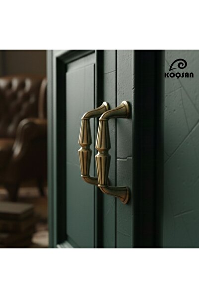 KOÇSAN Saltuk Kulp Lüks Country Mutfak Mobilya Dolap Çekmece Kulpu Antik Sarı...