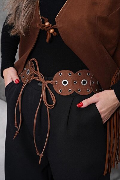 Mynoa Suede Women's Belt, Jacket Belt, Encapsulated Belt, Studded Belt.