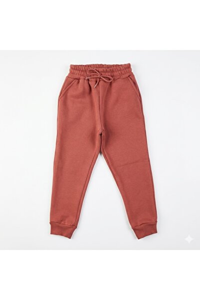 Kidiba Kız Çocuk Gül Kurusu Cepli Bel Lastikli Jogger İçi Pamuklu Kışlık Eşof...