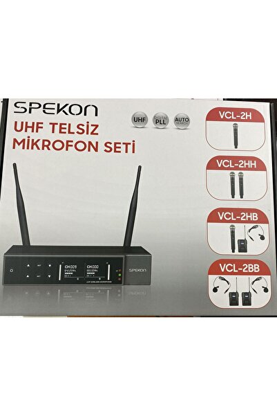 Spekon VCL-2HB 1 EL + 1 YAKA UHF TELSİZ MİKROFON