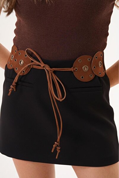 Mynoa Suede Women's Belt, Jacket Belt, Encapsulated Belt, Studded Belt.
