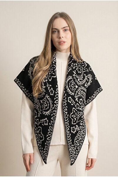 Shophia Şal de tricotat reversibil cu model triunghi pentru femei